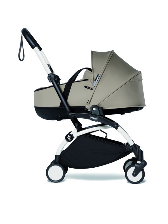 Babyzen YOYO2 Stroller White Frame with Taupe Bassinet image number 3